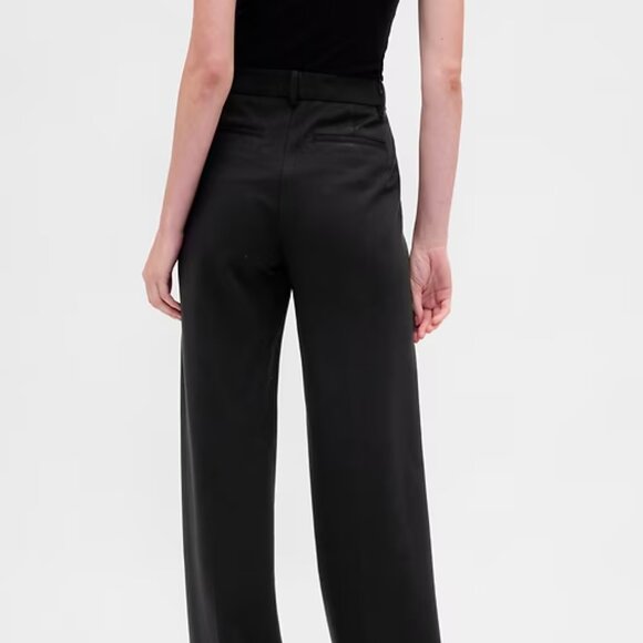 NEW GAP Black SP Small Petite High Rise Double Knit Wide Leg Pants - Picture 3 of 9